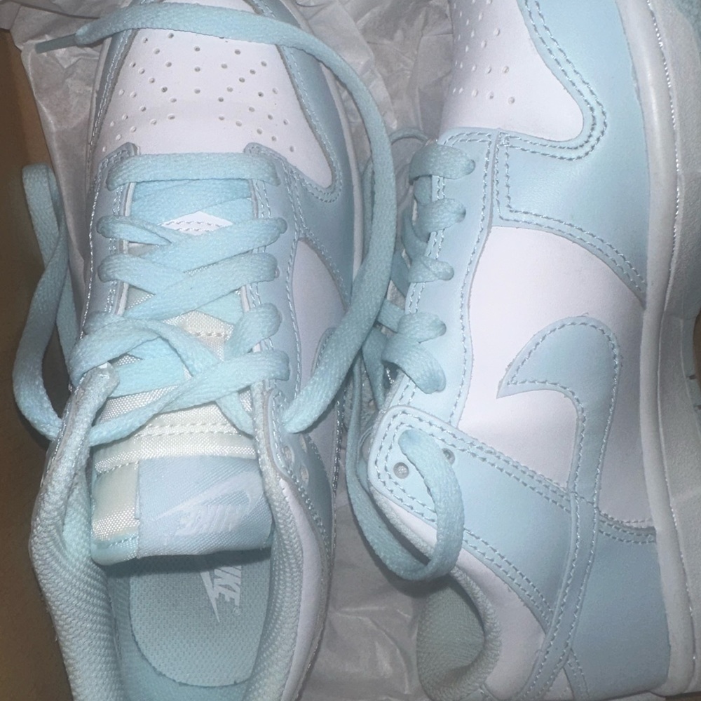 Kids nike dunks low White and Blue Sneakers (unisex)